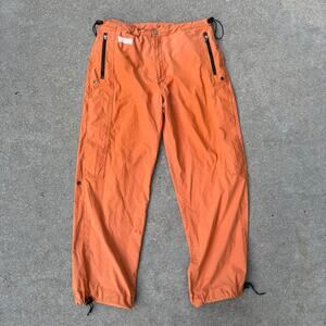 Vintage 90s Levi's Silvertab Orange Nylon Gorpcore Parachute Baggy Pants XLx34